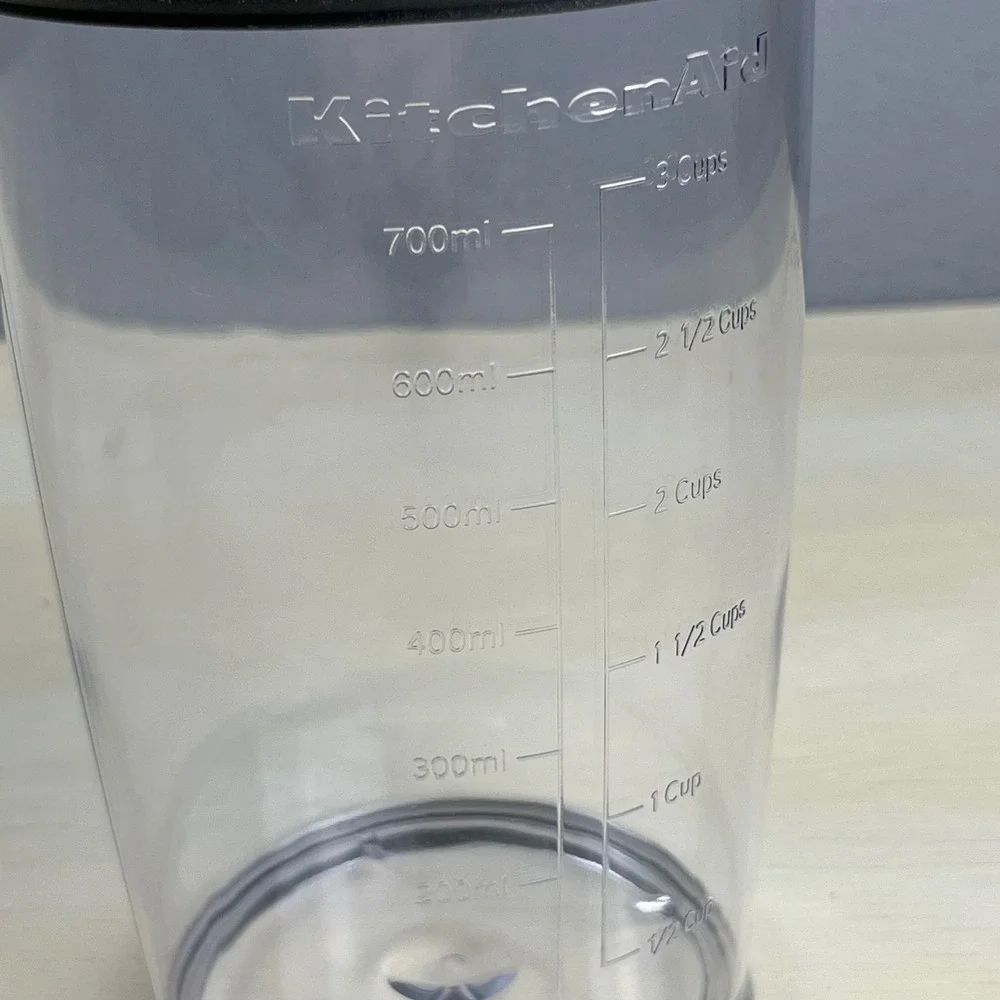 KitchenAid 3 Cup Blending Jar with Lid 700ml Immersion Blender Beaker Black